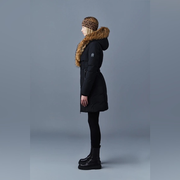 MACKAGE KAY down coat with natural fur Signature Mackage Collar Blue Size XS - Picture 8 of 9